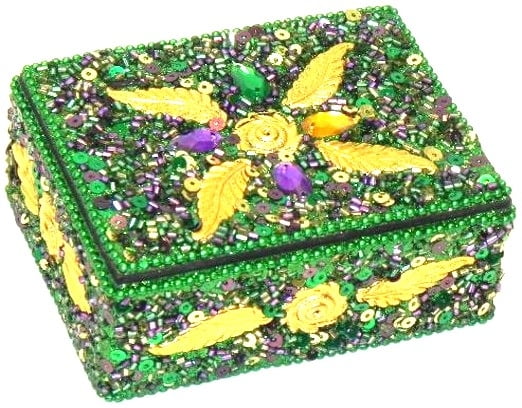 NEW!! Green Leaves Box 3" x 4" x 1.5"