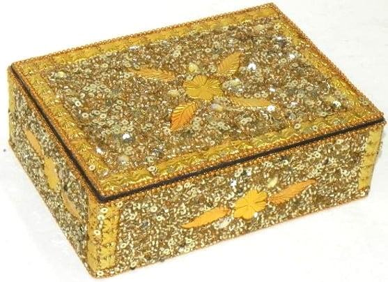 NEW!! ALL Gold Leaf Box 5" x 7" x 2.5"