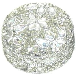 NEW!! ALL Silver Teardrop Round Box 4"