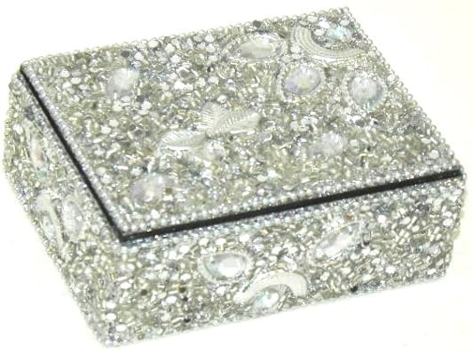 NEW!! ALL Silver Teardrop Box 3" x 4" x 1.5"