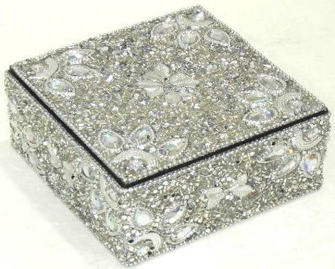 NEW!!ALL Silver Teardrop Box 5" SQ