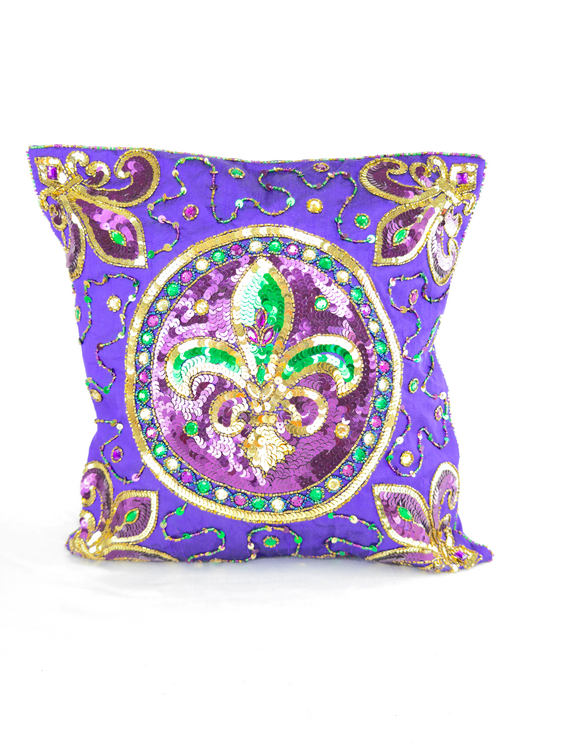 NEW!! Purple Pillow w FDL Center and Corners 16"SQ