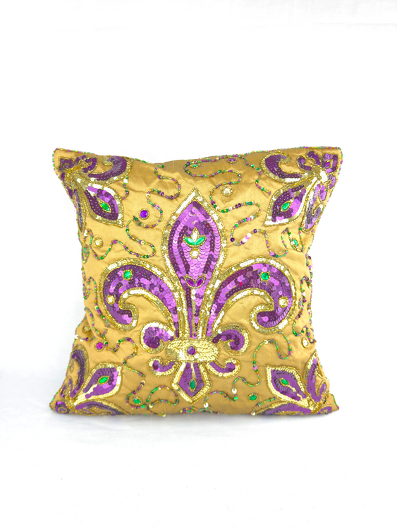 NEW!! Gold Pillow w Corner FDL 14" X 14"