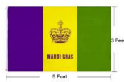 NEW!!PGG Mardi Gras Flag 3ft x 5 ft