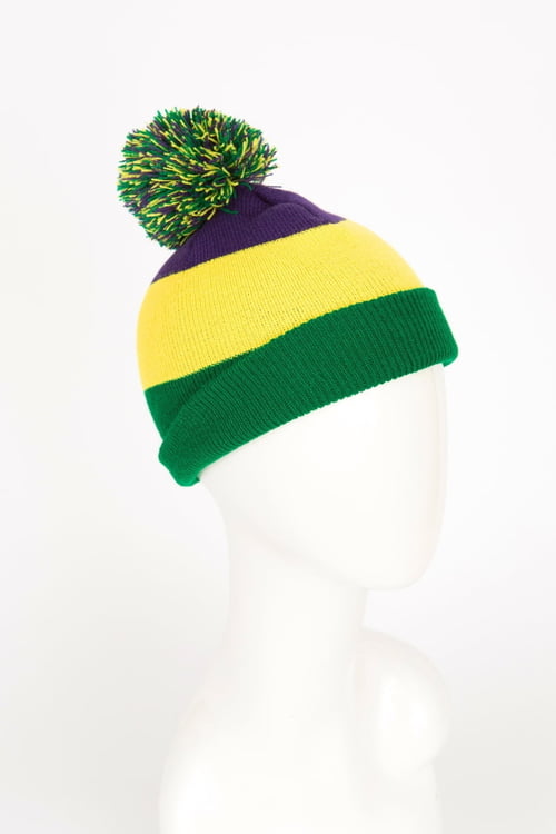 Mardi Gras Knit Hat