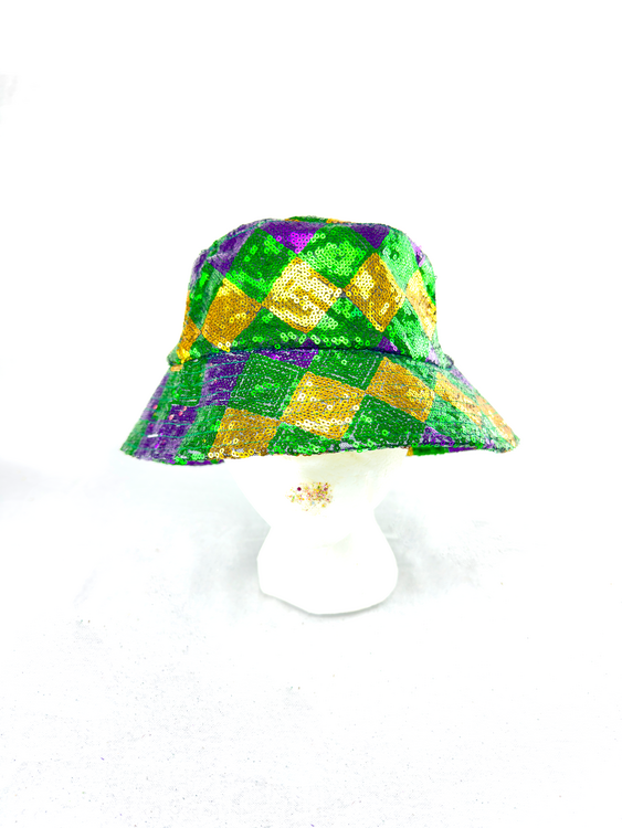 NEW!! Sequin Harlequin Bucket Hat Adult