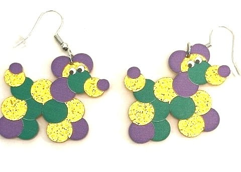 NEW!! PGG Bead Dog Earrings 1.5" x 1.25"