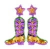 NEW!! Glitter Cowboy Boot Earrings 3" x 1.75"