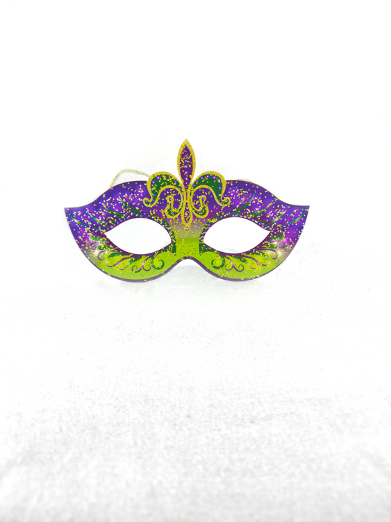 NEW!! Glitter MDF Mask Ornament/Magnet 8" x 4"