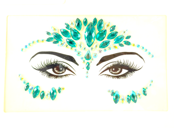 NEW!! Green Jeweled Face Art