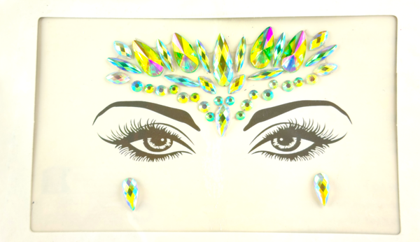 NEW!! Green Diamond Face Art