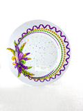 NEW!! 100% Melamine Bead and Feathers Design Plate 11"D