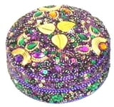 NEW!!! Round Purple Leaves Jeweled Box 4"