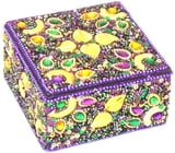 NEW!! Purple Jeweled Leaves Box, 4"SQ