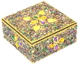 NEW!! Square Gold Leaves Box 5"