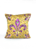 NEW!! Gold Pillow w Corner FDL 14" X 14"