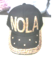 NEW!! Black and Gold Rhinestone Hat