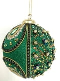 NEW!! Green Round Sparkle Ornament 4"