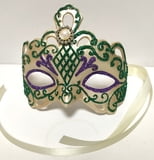 NEW!! Mask Ornament w Purple Tones 6.25" x 4.25"